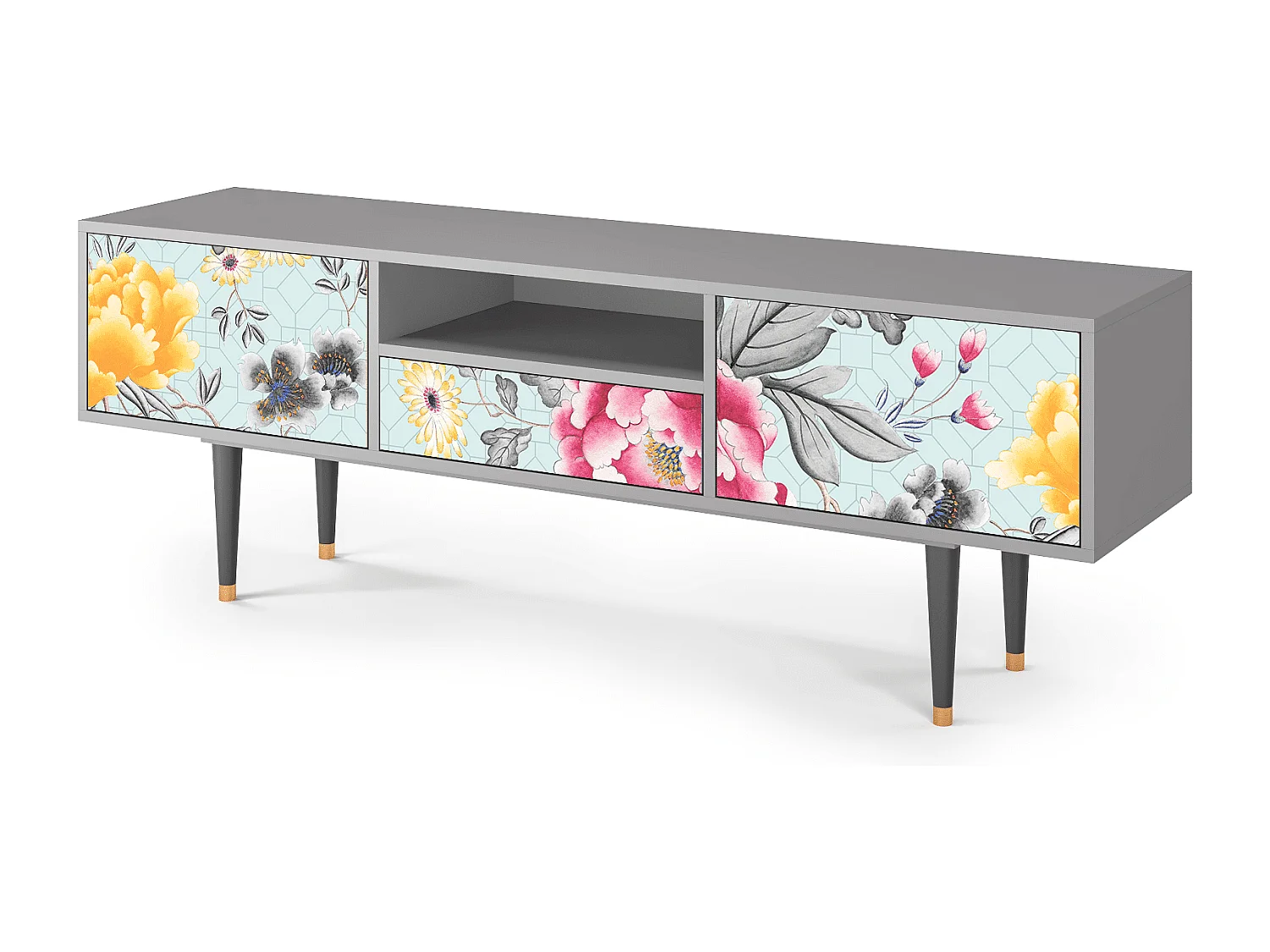 Meuble TV - 170х59х41 cm - T6 - Sky Garden, Gris