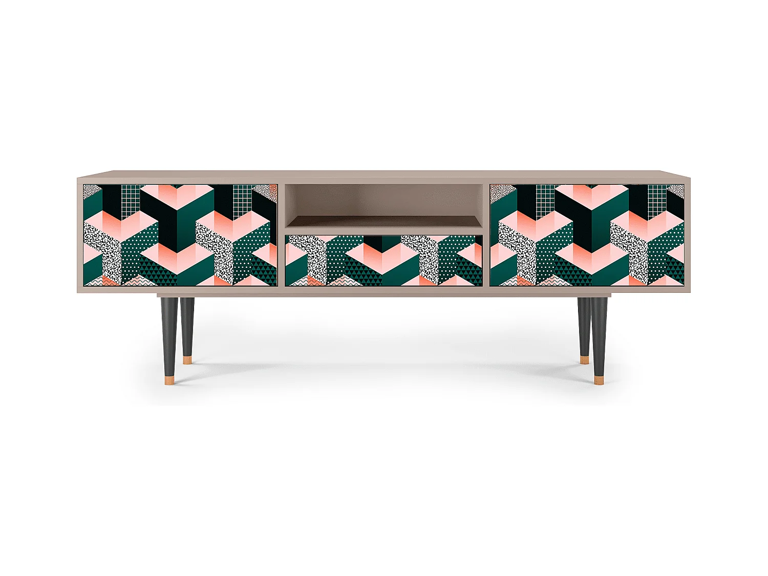 TV-Möbel - 170х59х41 cm - T6 - Geometric Madness, Latte