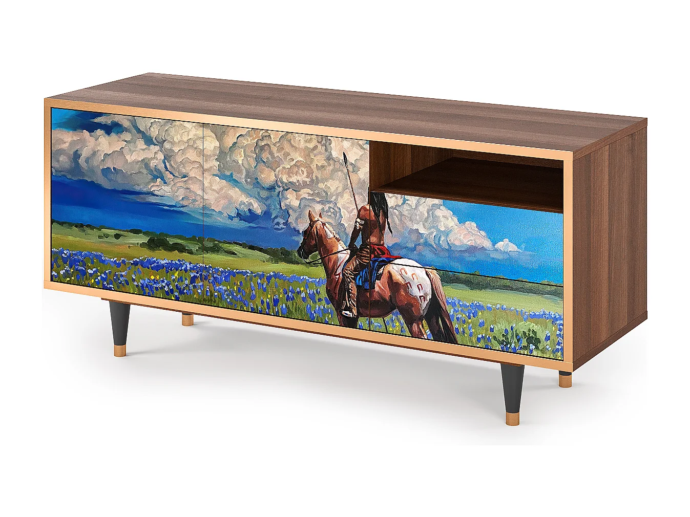 Mueble de TV - 125х56х41 cm - T7 - Thunderheads by Dean, Nogueira