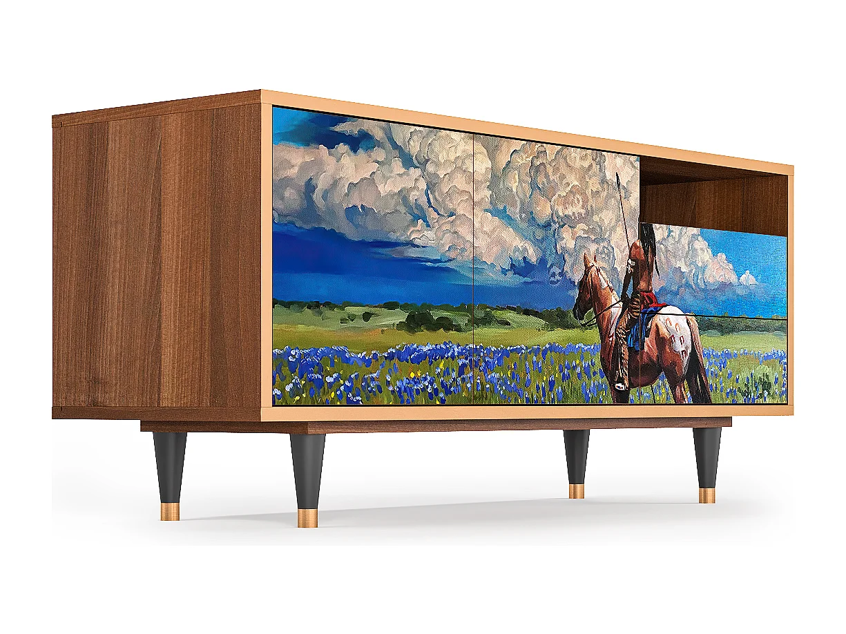Mueble de TV - 125х56х41 cm - T7 - Thunderheads by Dean, Nogueira