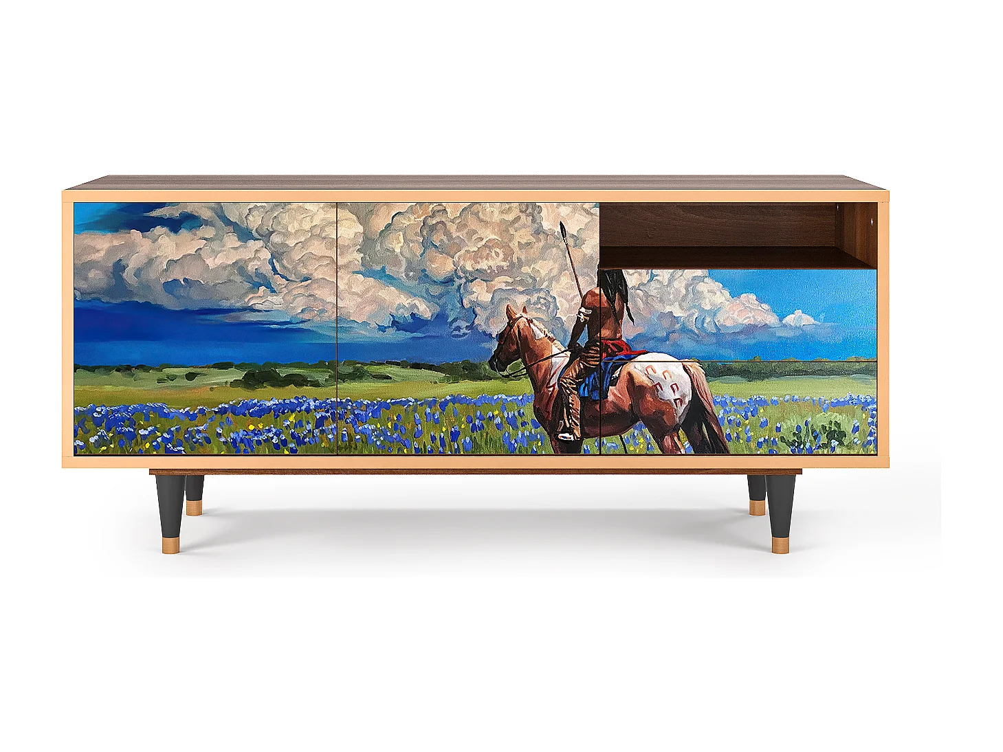 Mobile TV - 125х56х41 cm - T7 - Thunderheads by Dean, Noce