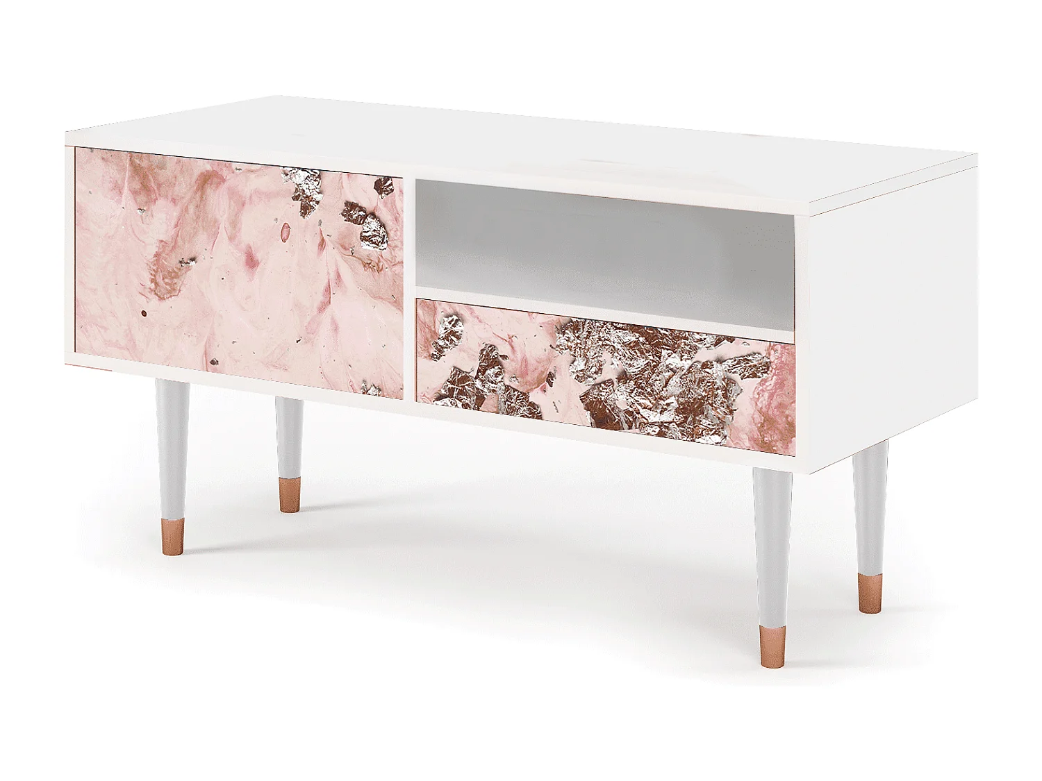 Meuble TV - 115х59х48 cm - T3 - Cotton Candy, Blanc