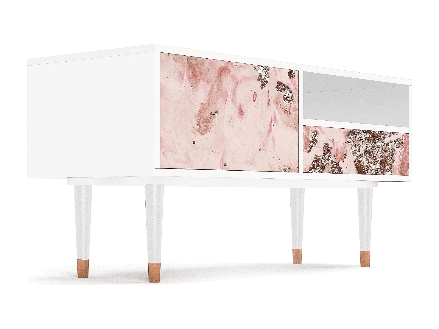 Meuble TV - 115х59х48 cm - T3 - Cotton Candy, Blanc