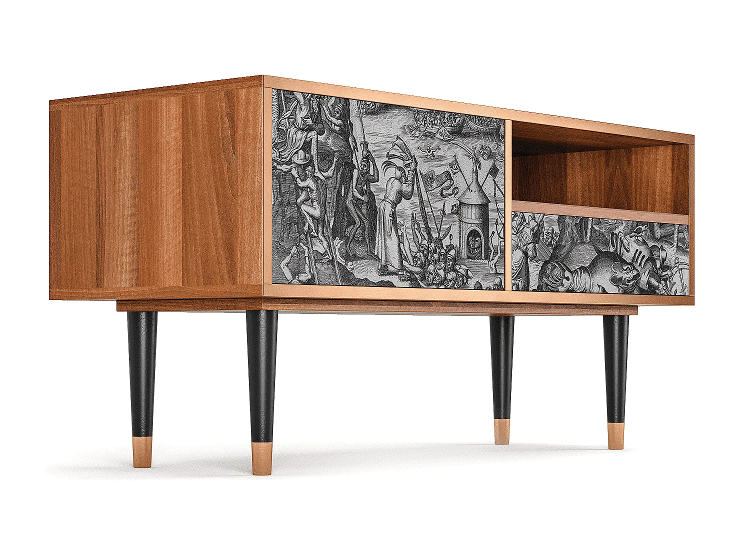 Mueble de TV - 115х59х48 cm - T3 - The Temptation, Nogueira