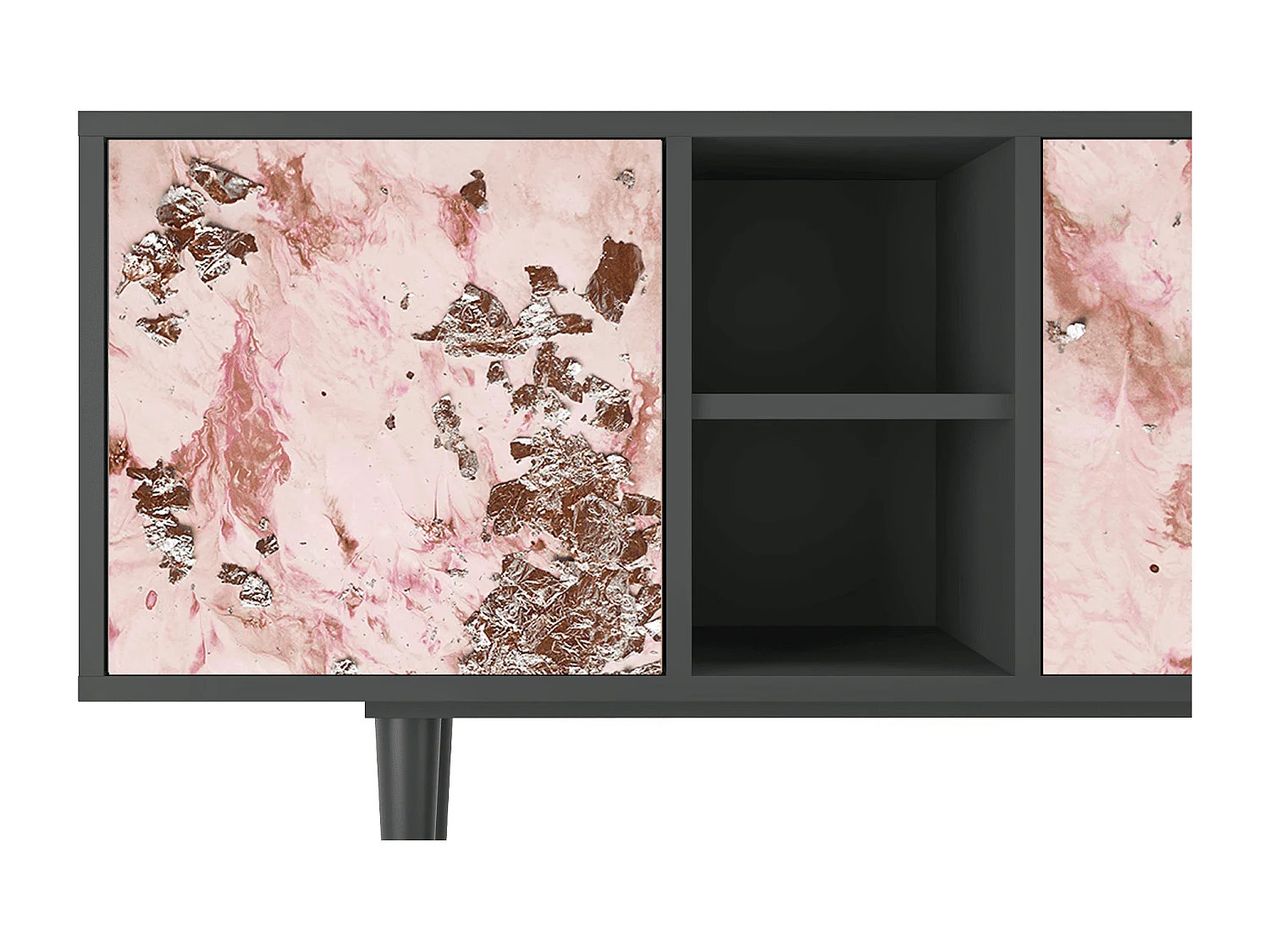 Meuble TV - 150х69х41 cm - T5 - Cotton Candy, Anthracite