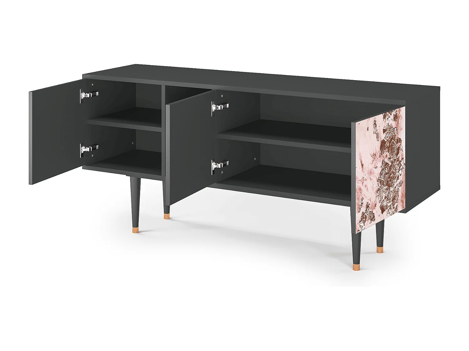 Meuble TV - 150х69х41 cm - T5 - Cotton Candy, Anthracite