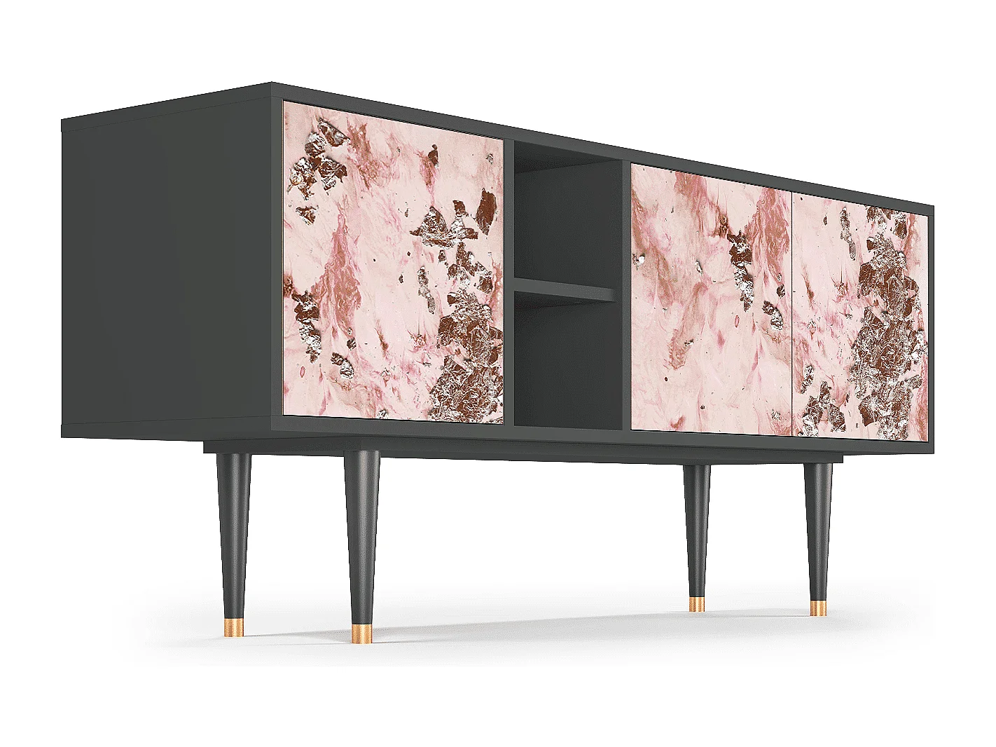 Meuble TV - 150х69х41 cm - T5 - Cotton Candy, Anthracite