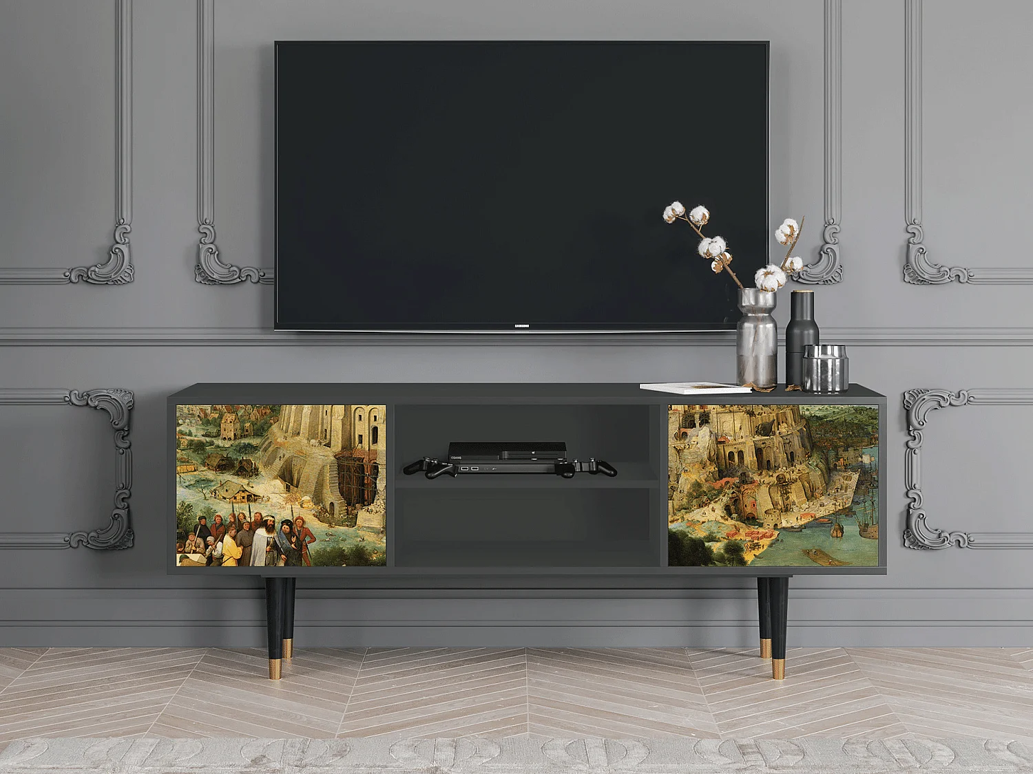 Mueble de TV - 170х69х48 cm - T2 - Elder The Tower, Antracite