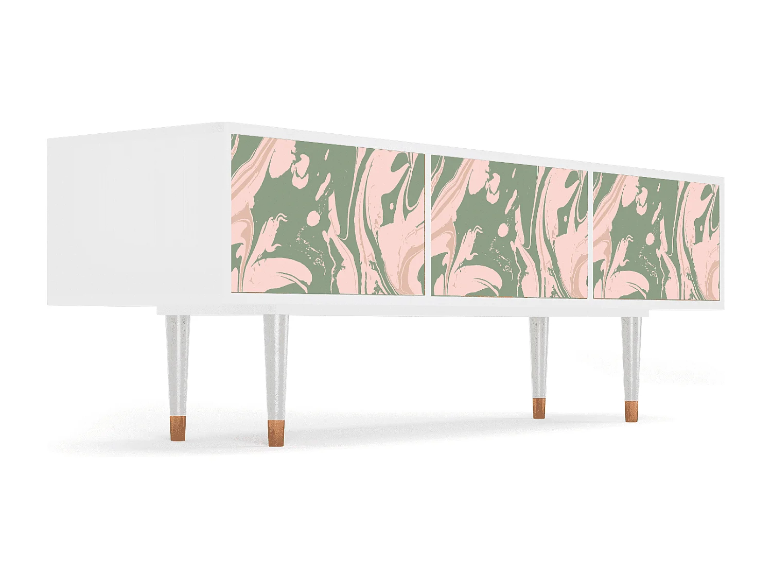 Meuble TV - 170х59х48 cm - T4 - Aquarelle, Blanc