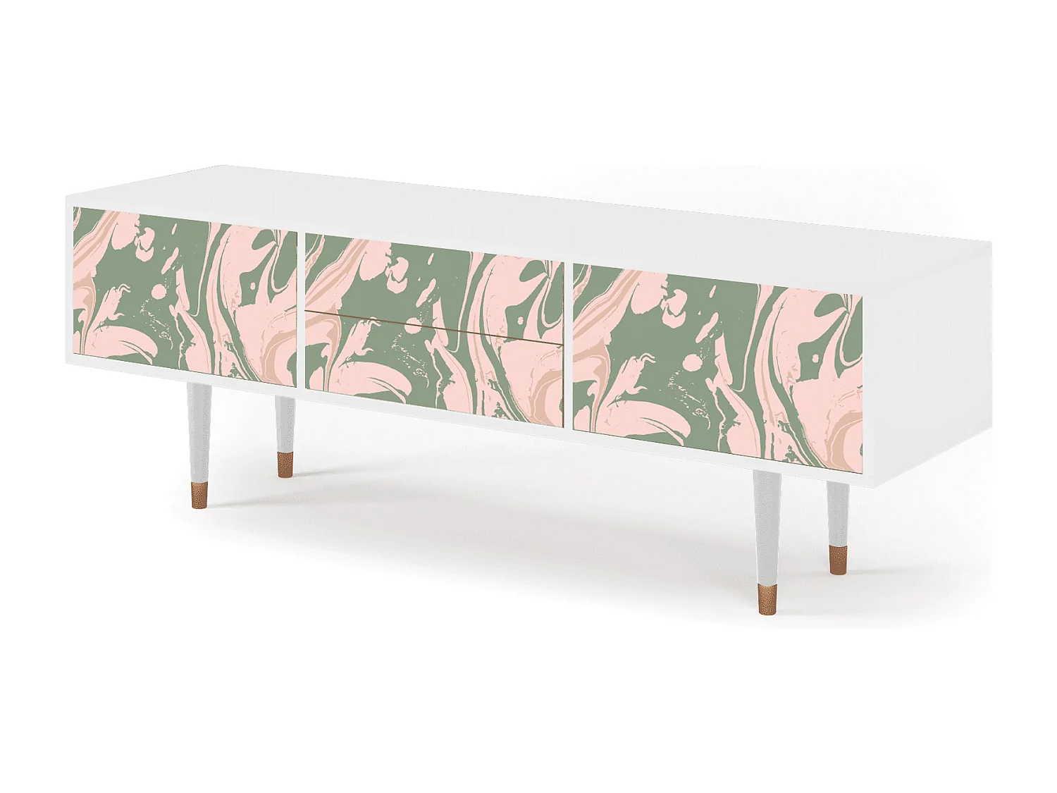 Meuble TV - 170х59х48 cm - T4 - Aquarelle, Blanc