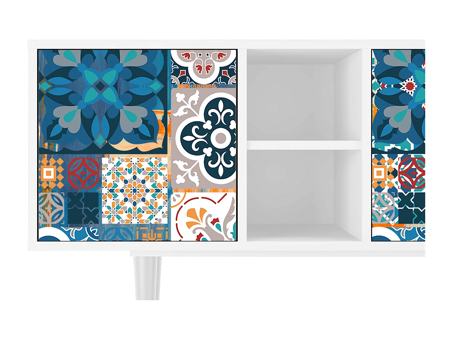 Mueble de TV - 150х69х41 cm - T5 - Moroccan Market, Branco