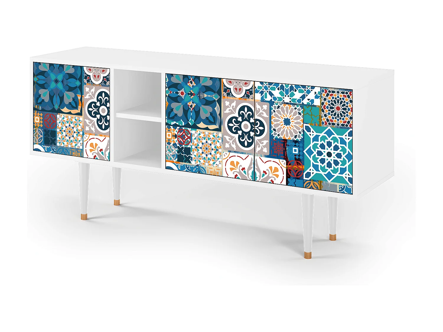 Mobile TV - 150х69х41 cm - T5 - Moroccan Market, Bianco