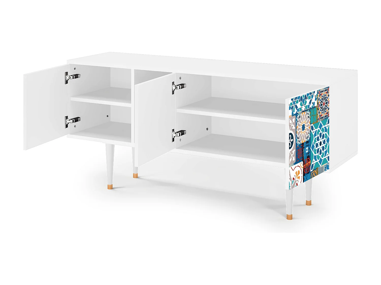 Mobile TV - 150х69х41 cm - T5 - Moroccan Market, Bianco