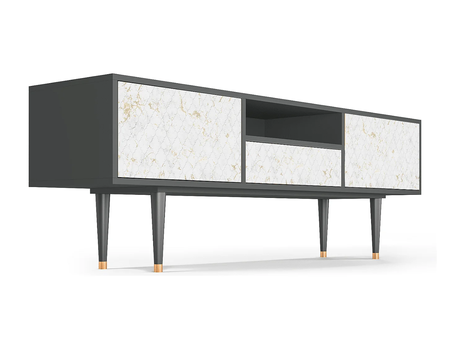 Mueble de TV - 170х59х41 cm - T6 - Sweet Cotton, Antracite