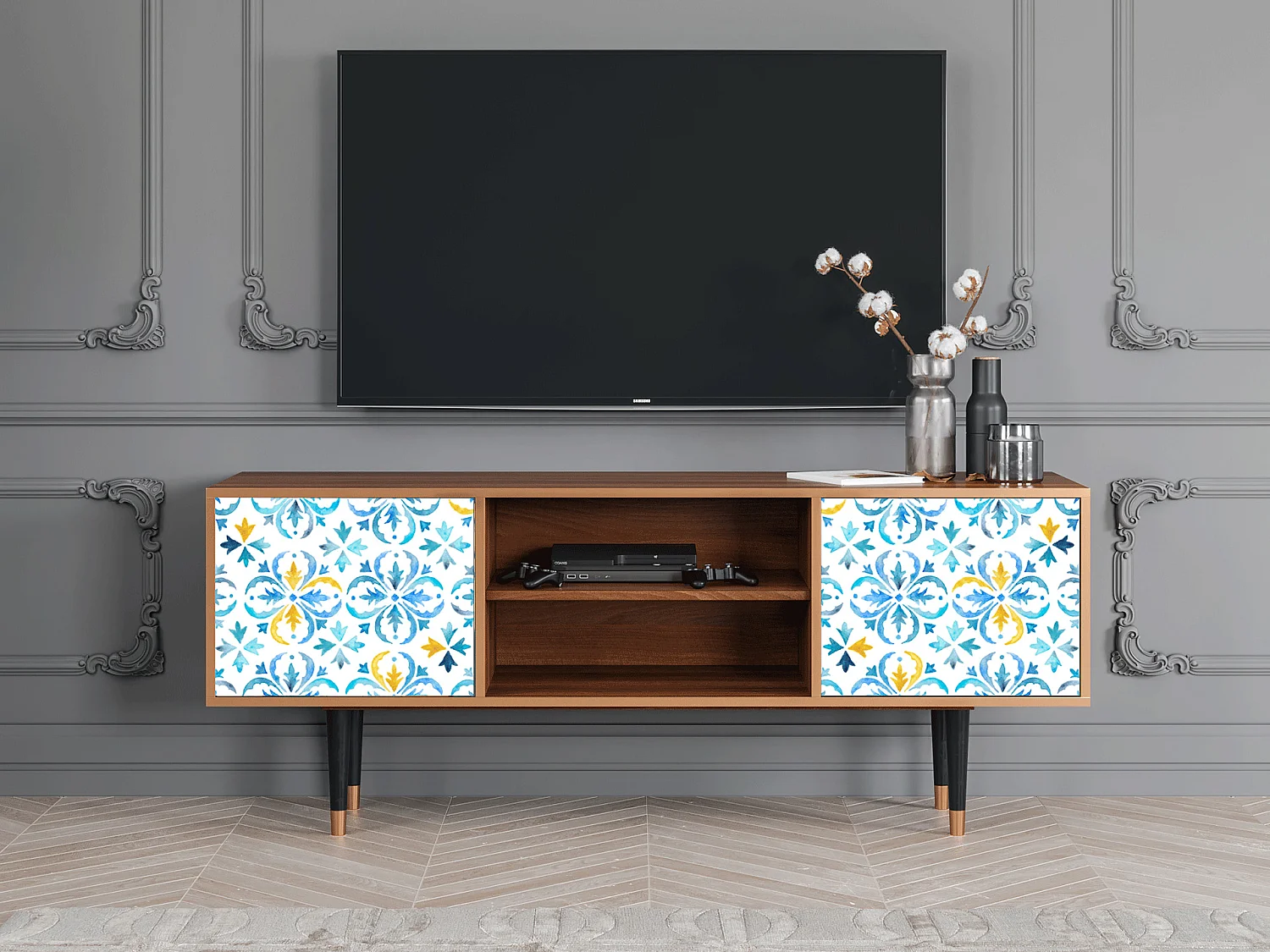TV-meubel - 170х69х48 cm - T2 - Lisbon Flover, Walnoot