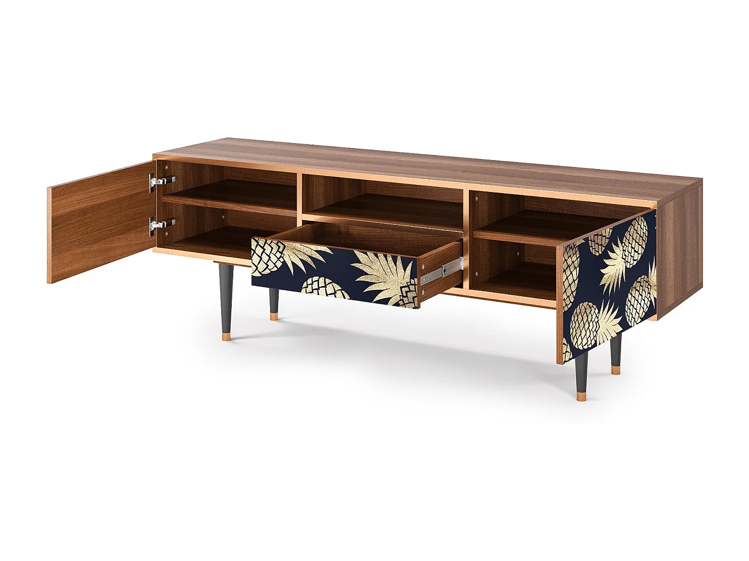 Meuble TV - 170х59х41 cm - T6 - Sunny Pineaple, Noyer