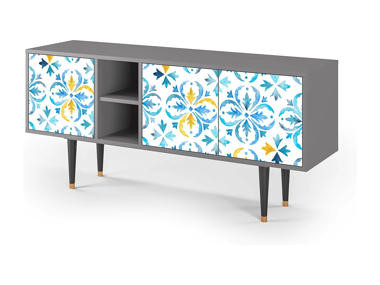 Szafka RTV - 150х69х41 cm - T5 - Lisbon Flover, Szary