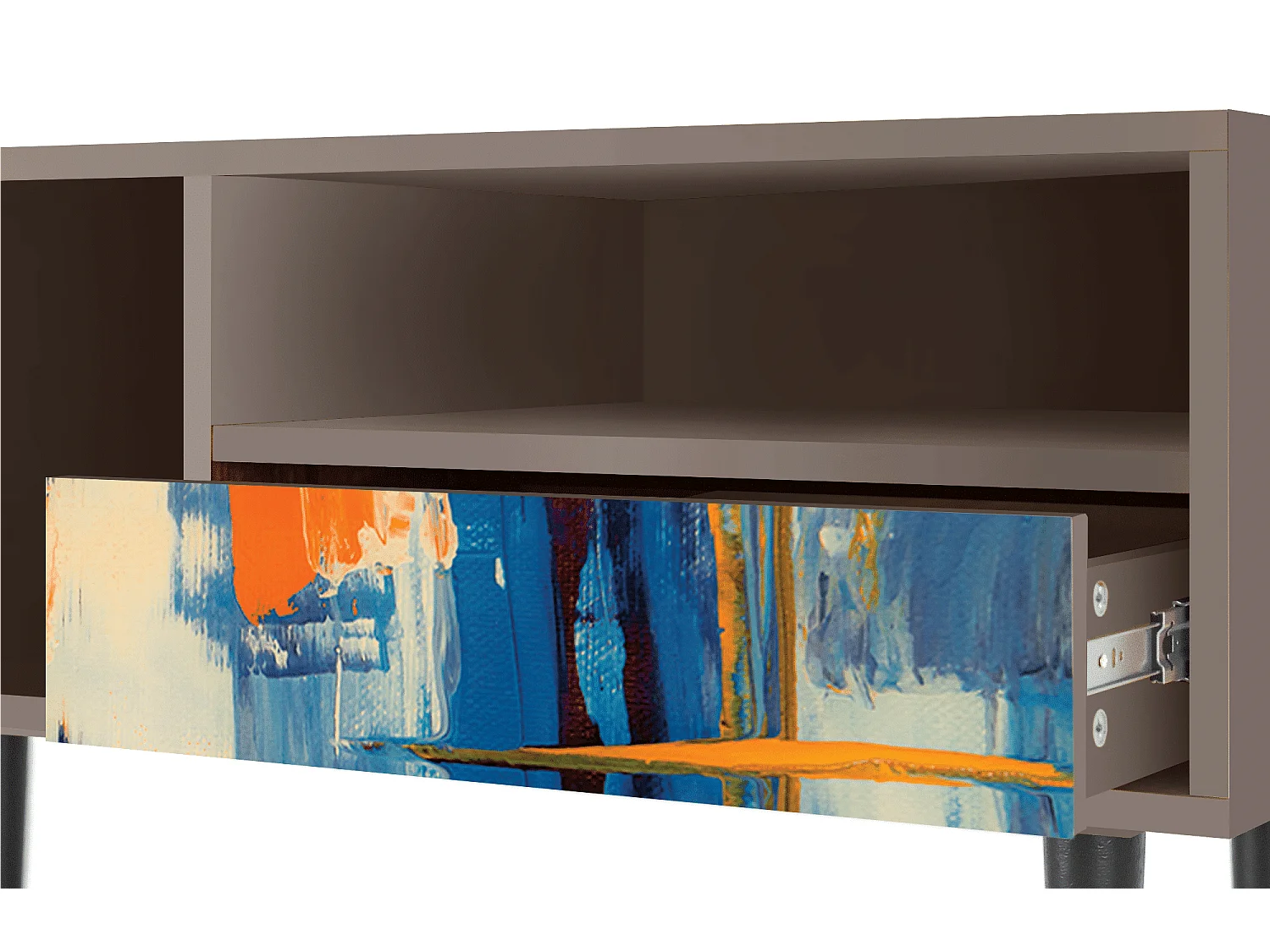 Meuble TV - 115х59х48 cm - T3 - Abstract Expressionism, Latte