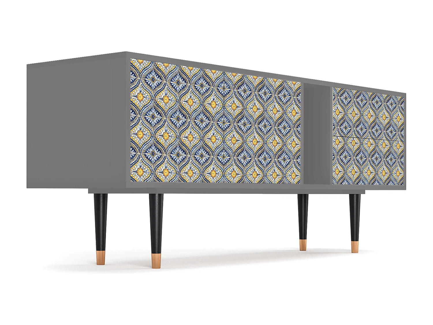 Meuble TV - 170х69х48 cm - T1 - Illusory Pattern, Gris