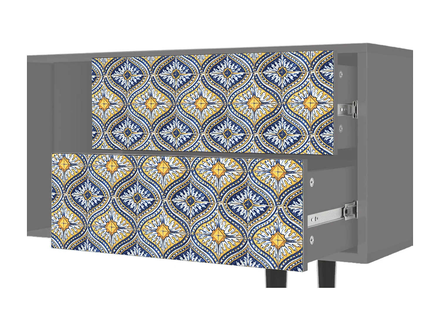 Meuble TV - 170х69х48 cm - T1 - Illusory Pattern, Gris