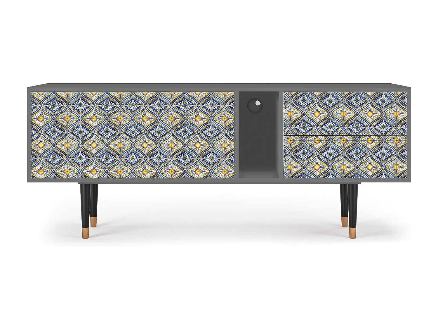 Mueble de TV - 170х69х48 cm - T1 - Illusory Pattern, Gris