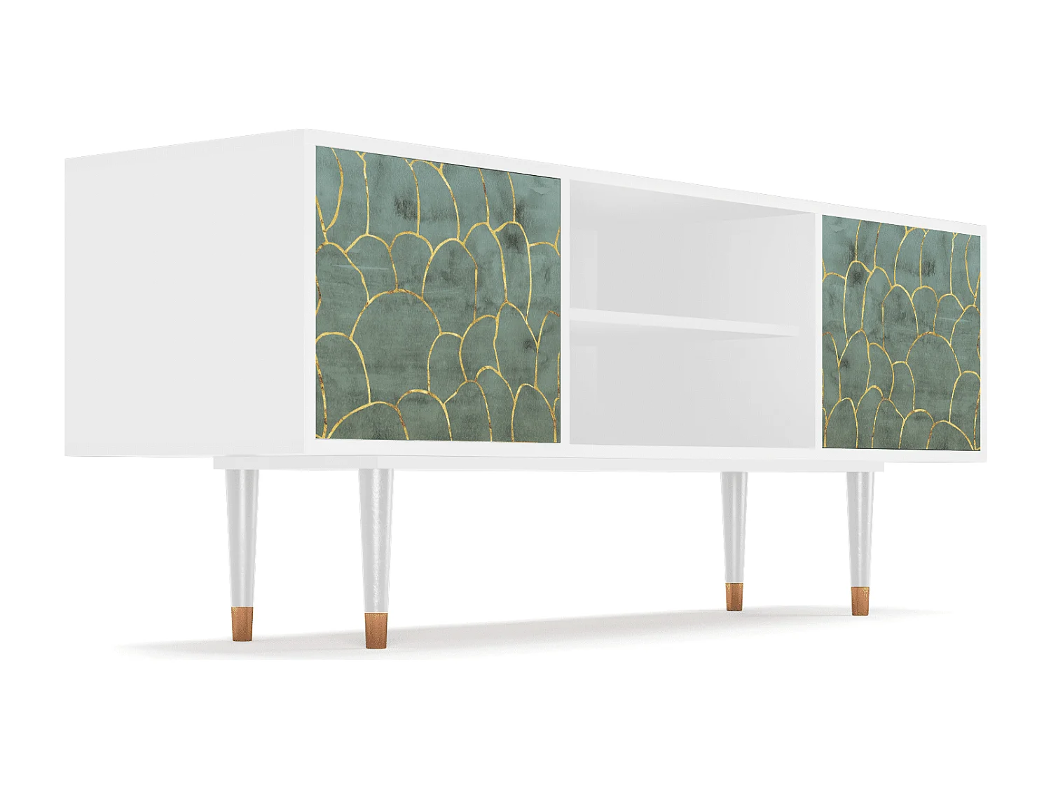 Meuble TV - 170х69х48 cm - T2 - Magnificent Water Lily, Blanc