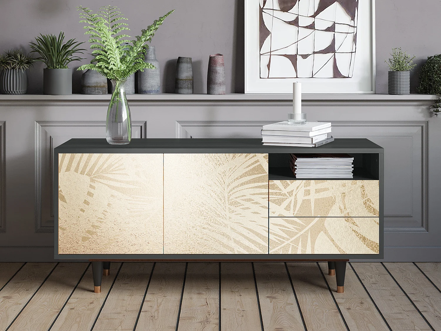 TV-Möbel - 125х56х41 cm - T7 - Plant of the Dessert, Anthrazit