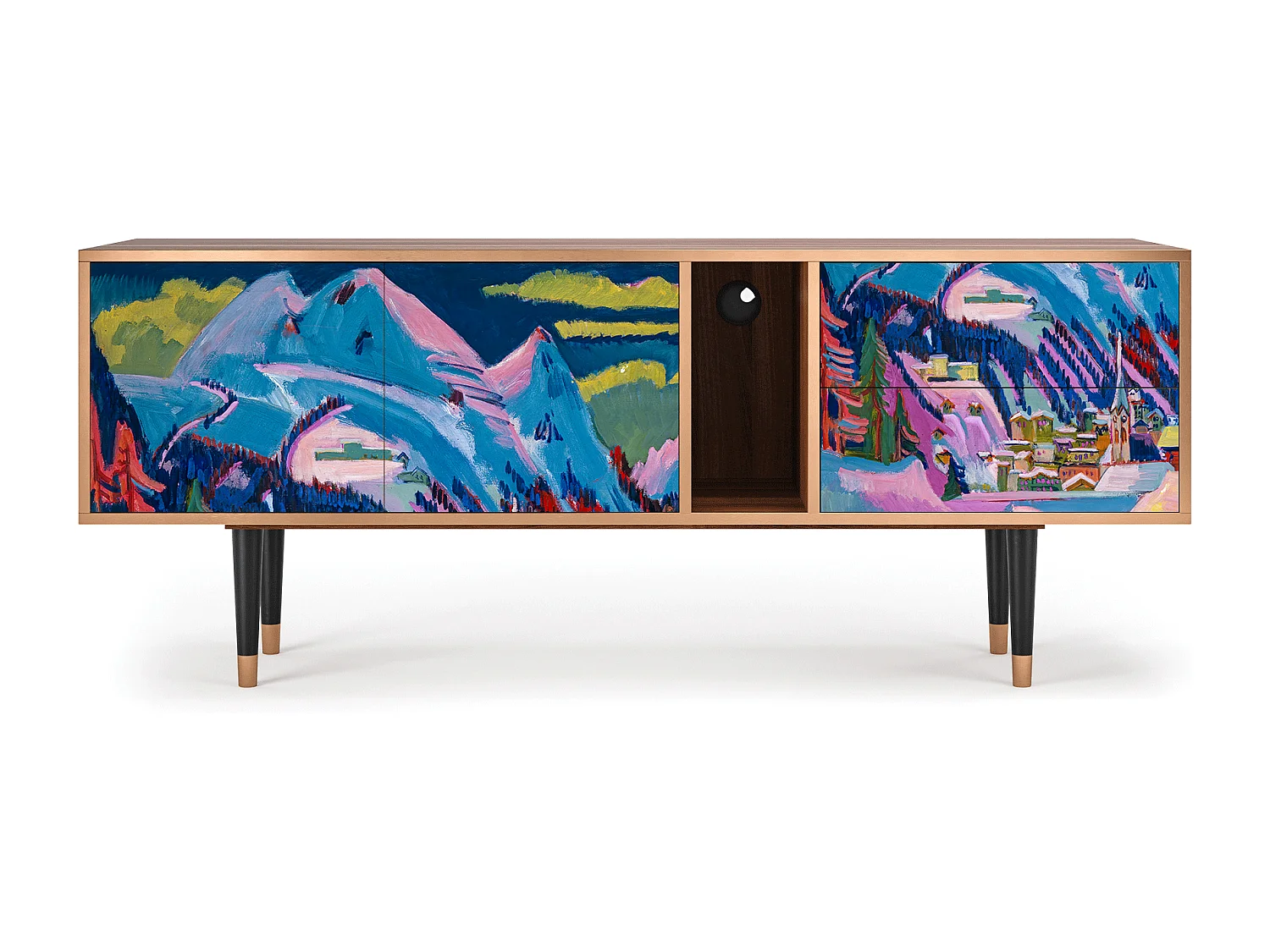 Meuble TV - 170х69х48 cm - T1 - Davos Winter, Noyer