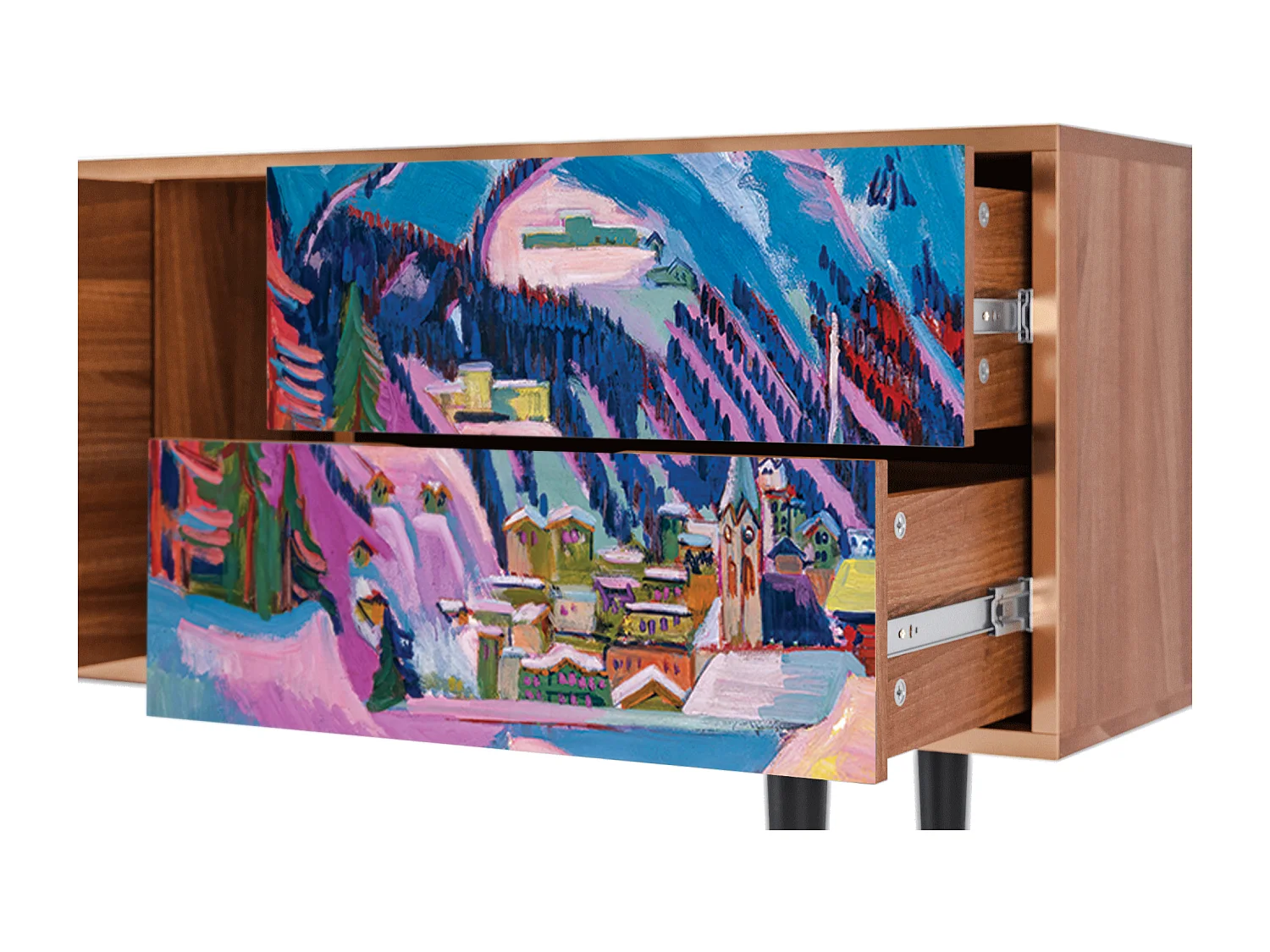 Meuble TV - 170х69х48 cm - T1 - Davos Winter, Noyer