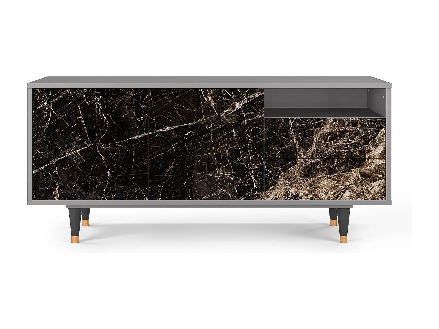 Meuble TV - 125х56х41 cm - T7 - Night Abyss, Gris