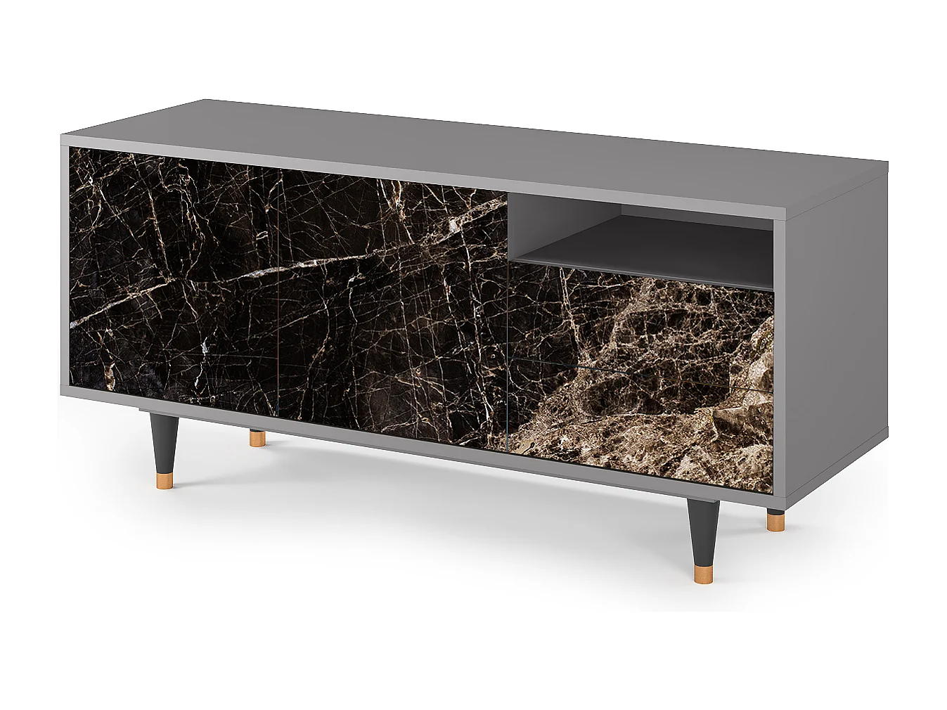 Meuble TV - 125х56х41 cm - T7 - Night Abyss, Gris