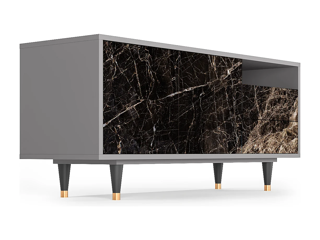 Meuble TV - 125х56х41 cm - T7 - Night Abyss, Gris