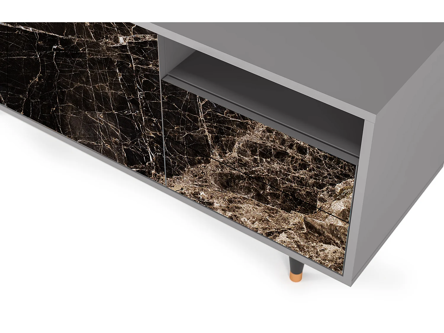 Meuble TV - 125х56х41 cm - T7 - Night Abyss, Gris