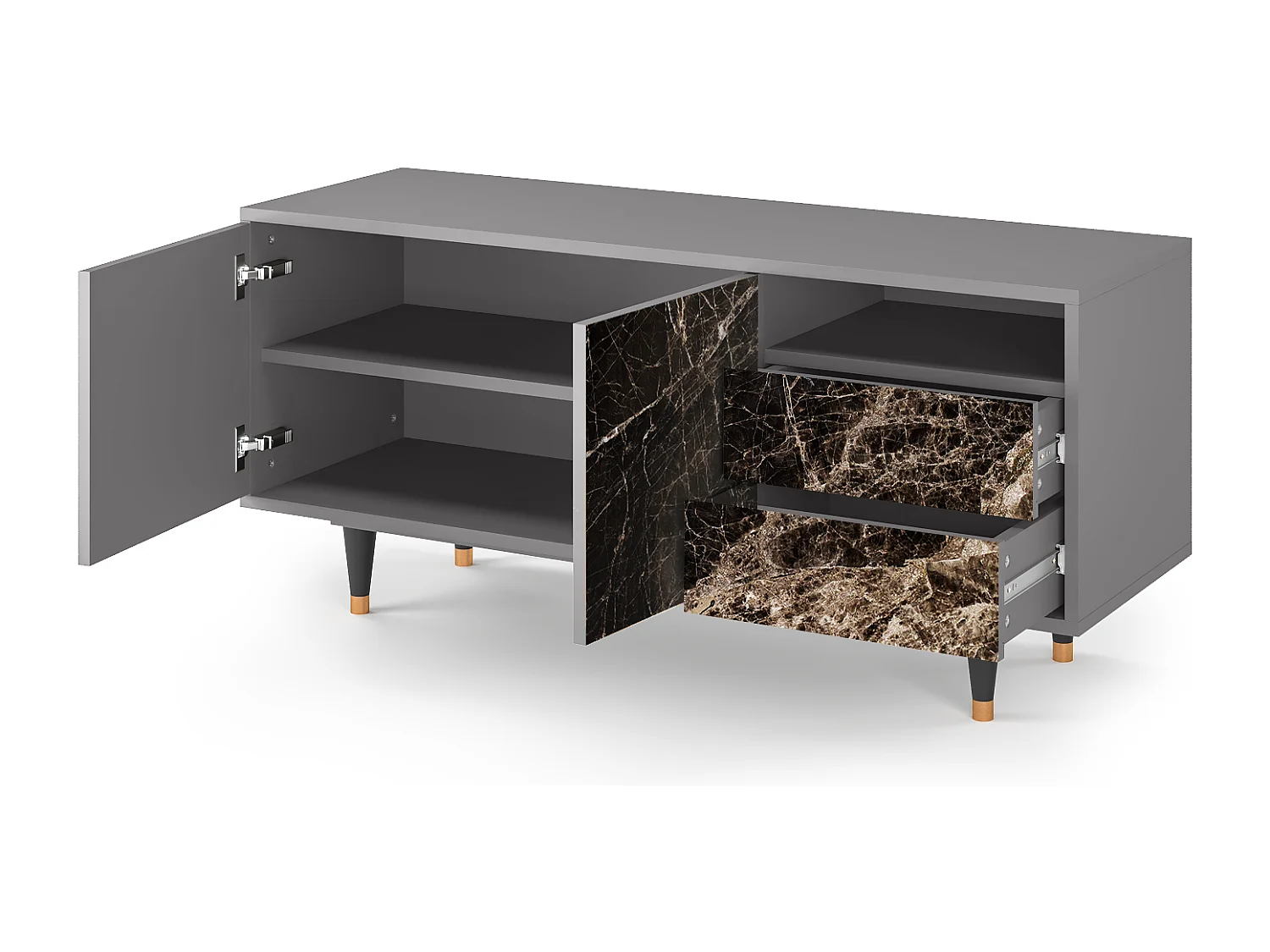 Meuble TV - 125х56х41 cm - T7 - Night Abyss, Gris