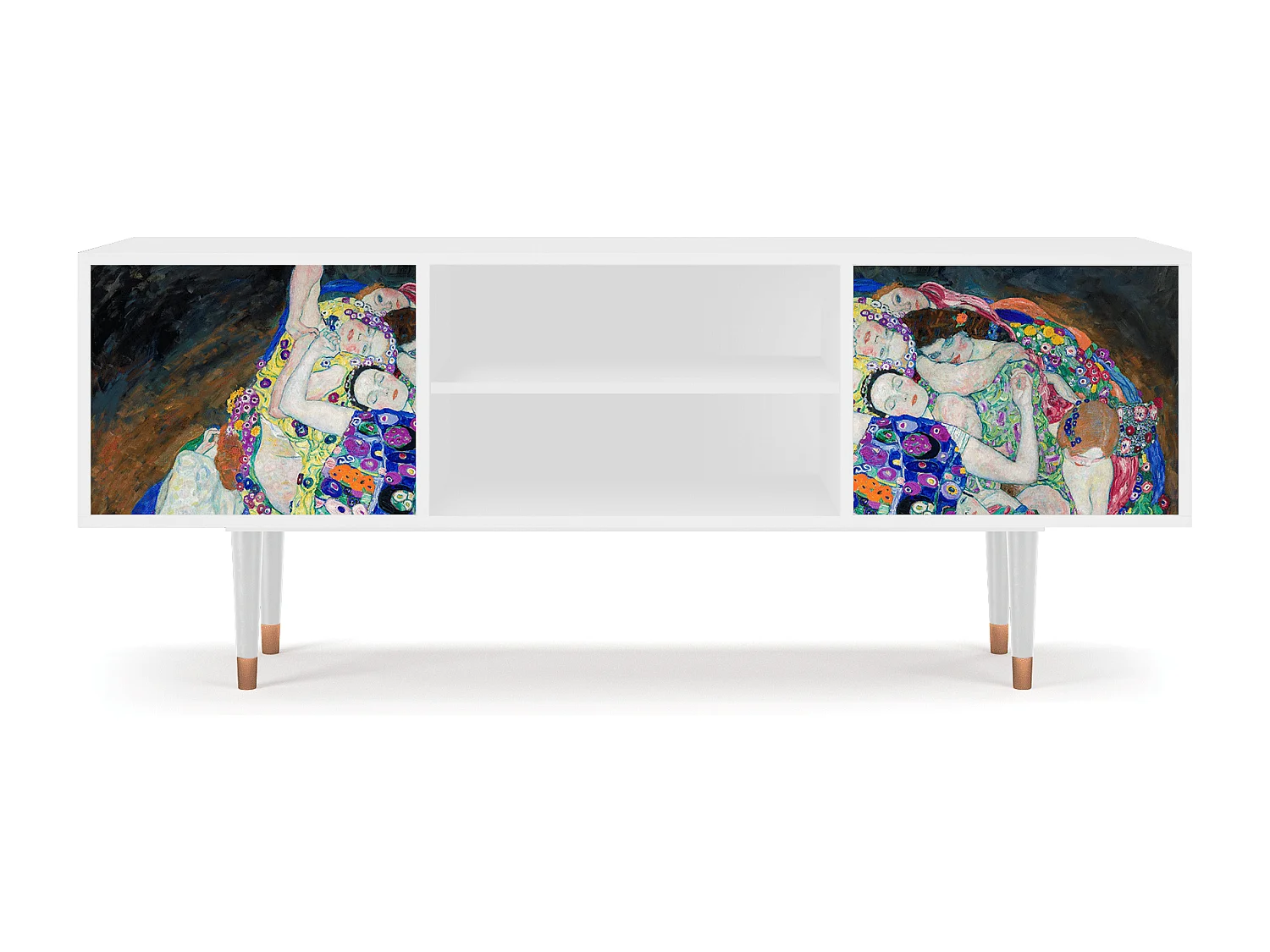 Mobile TV - 170х69х48 cm - T2 - The Maiden by Klimt, Bianco