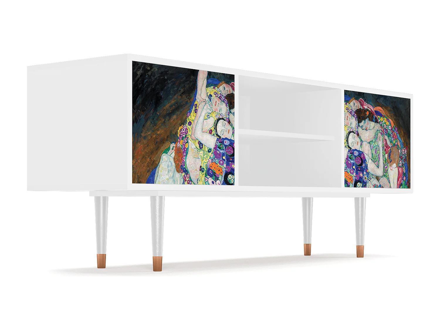 Mobile TV - 170х69х48 cm - T2 - The Maiden by Klimt, Bianco