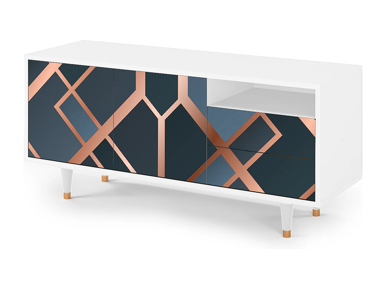 Szafka RTV - 125х56х41 cm - T7 - Ashy 1920', Biały