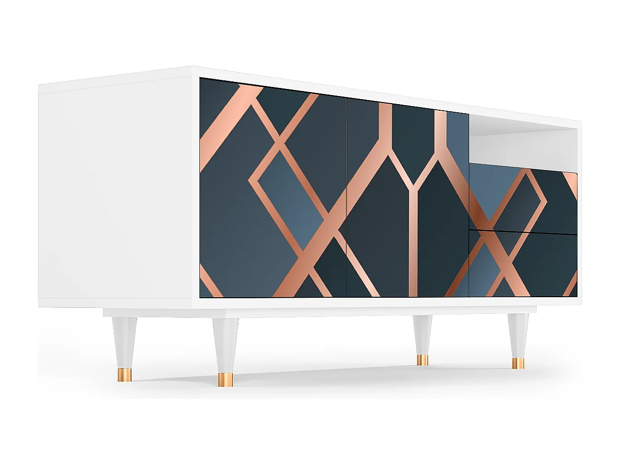 Szafka RTV - 125х56х41 cm - T7 - Ashy 1920', Biały