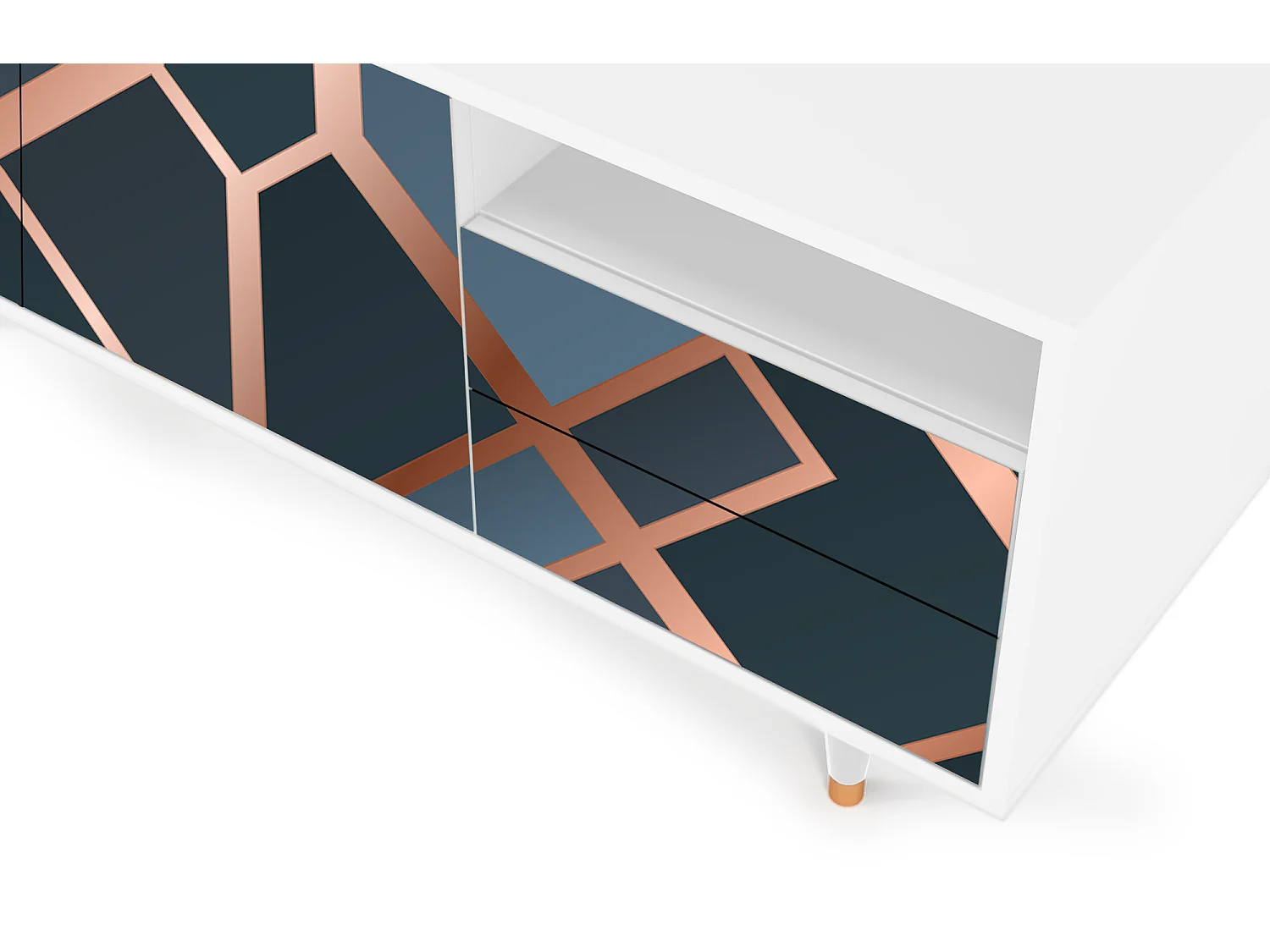 Meuble TV - 125х56х41 cm - T7 - Ashy 1920', Blanc