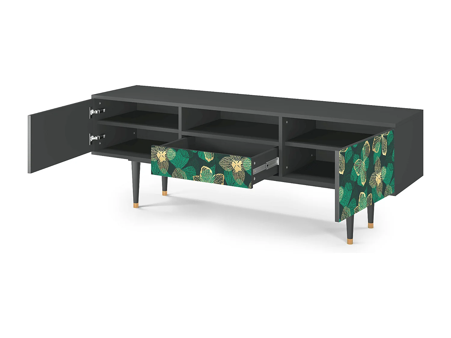 TV-meubel - 170х59х41 cm - T6 - Green Flower, Antraciet