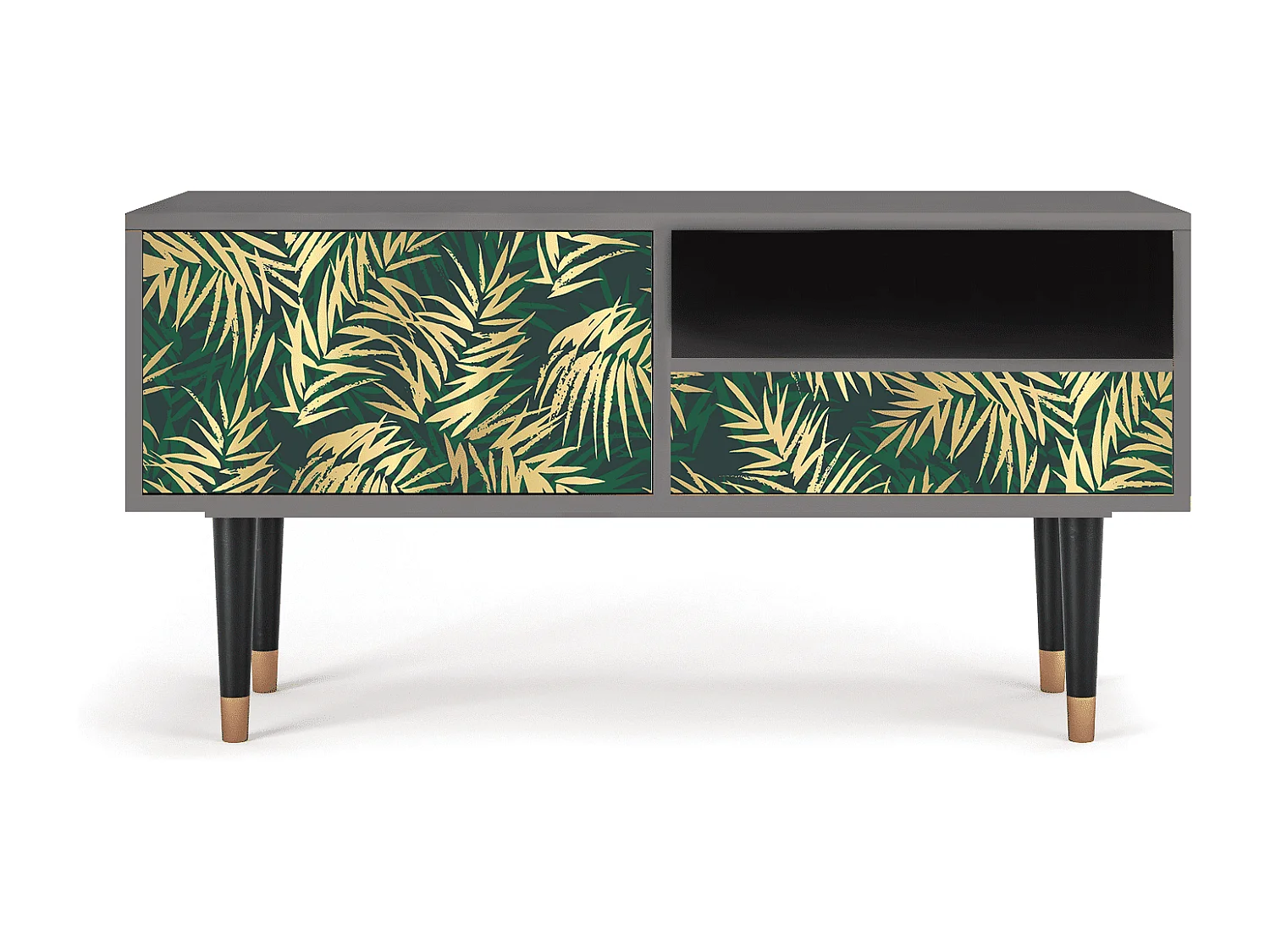 Meuble TV - 115х59х48 cm - T3 - Sunny Palm Tree, Gris