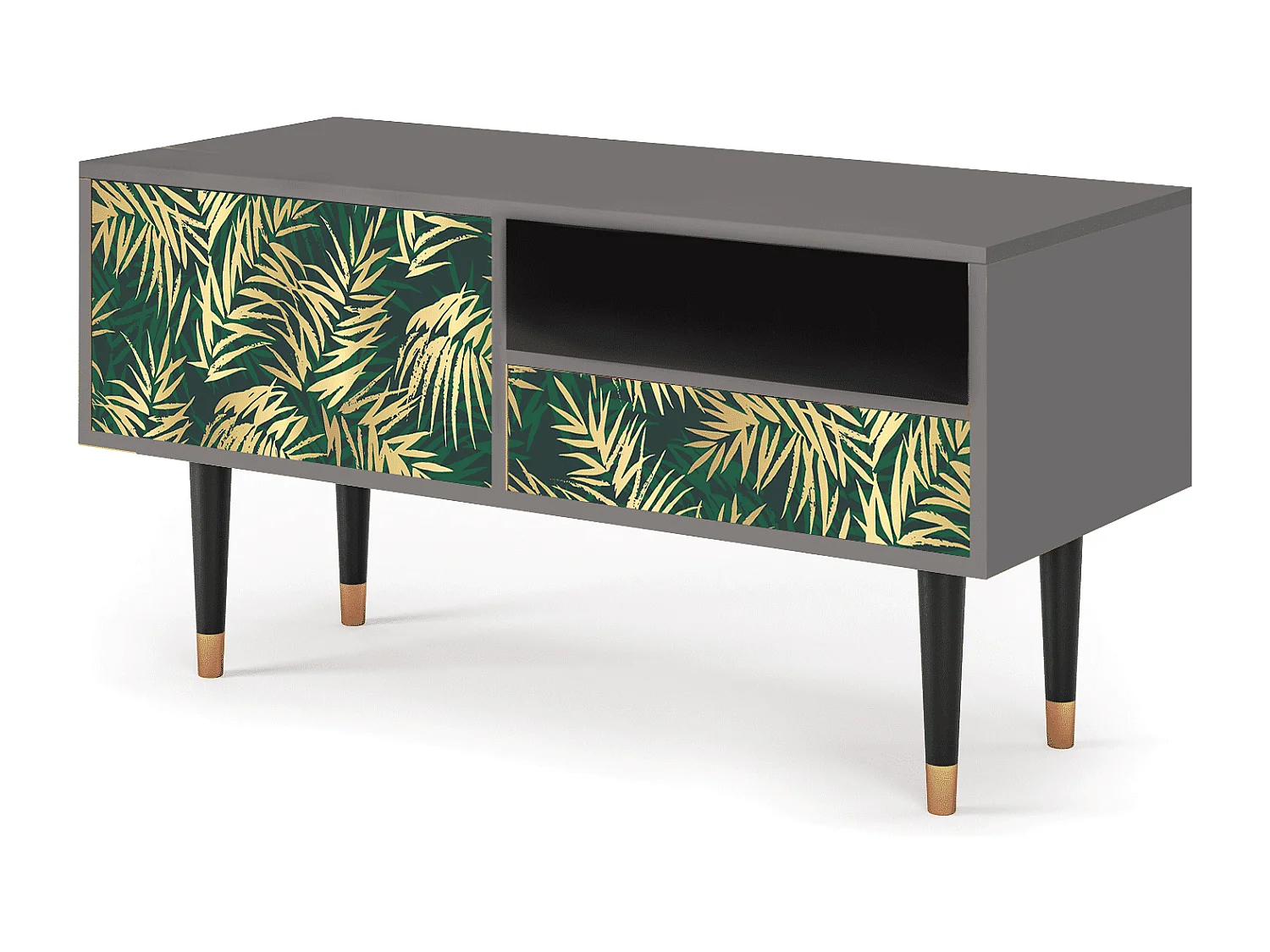 Meuble TV - 115х59х48 cm - T3 - Sunny Palm Tree, Gris