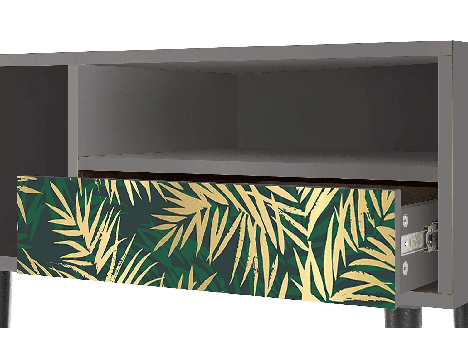 Meuble TV - 115х59х48 cm - T3 - Sunny Palm Tree, Gris