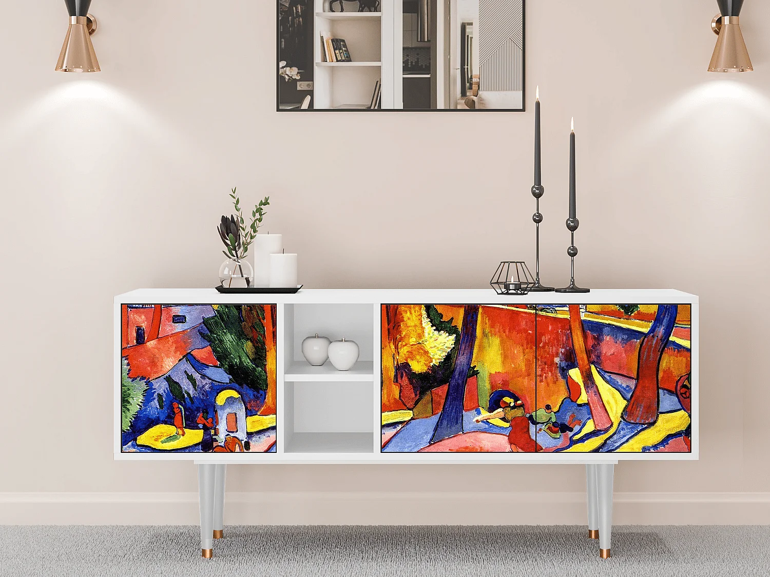 Mobile TV - 150х69х41 cm - T5 - The Turning Road, Bianco