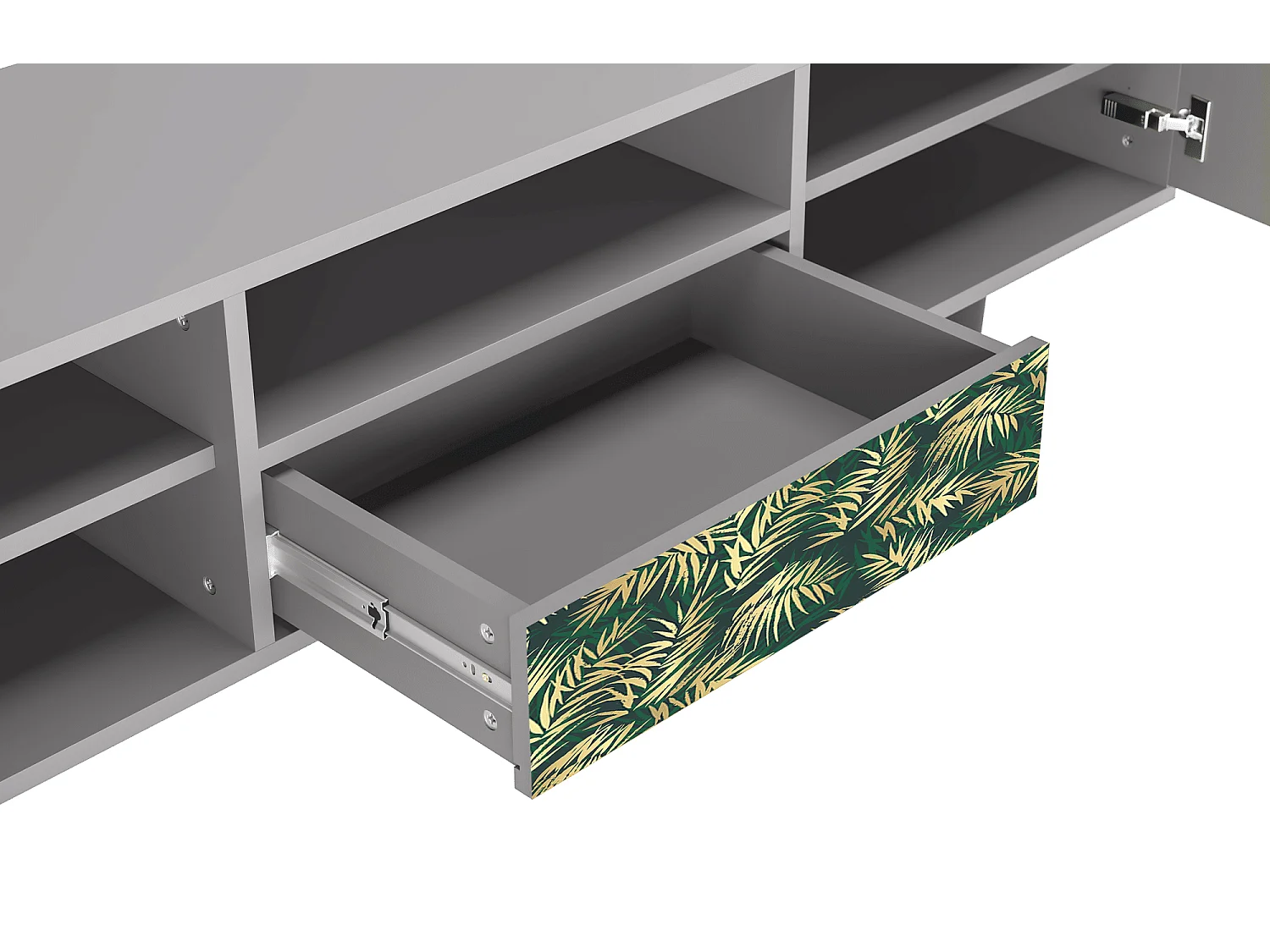 Meuble TV - 170х59х41 cm - T6 - Sunny Palm Tree, Gris