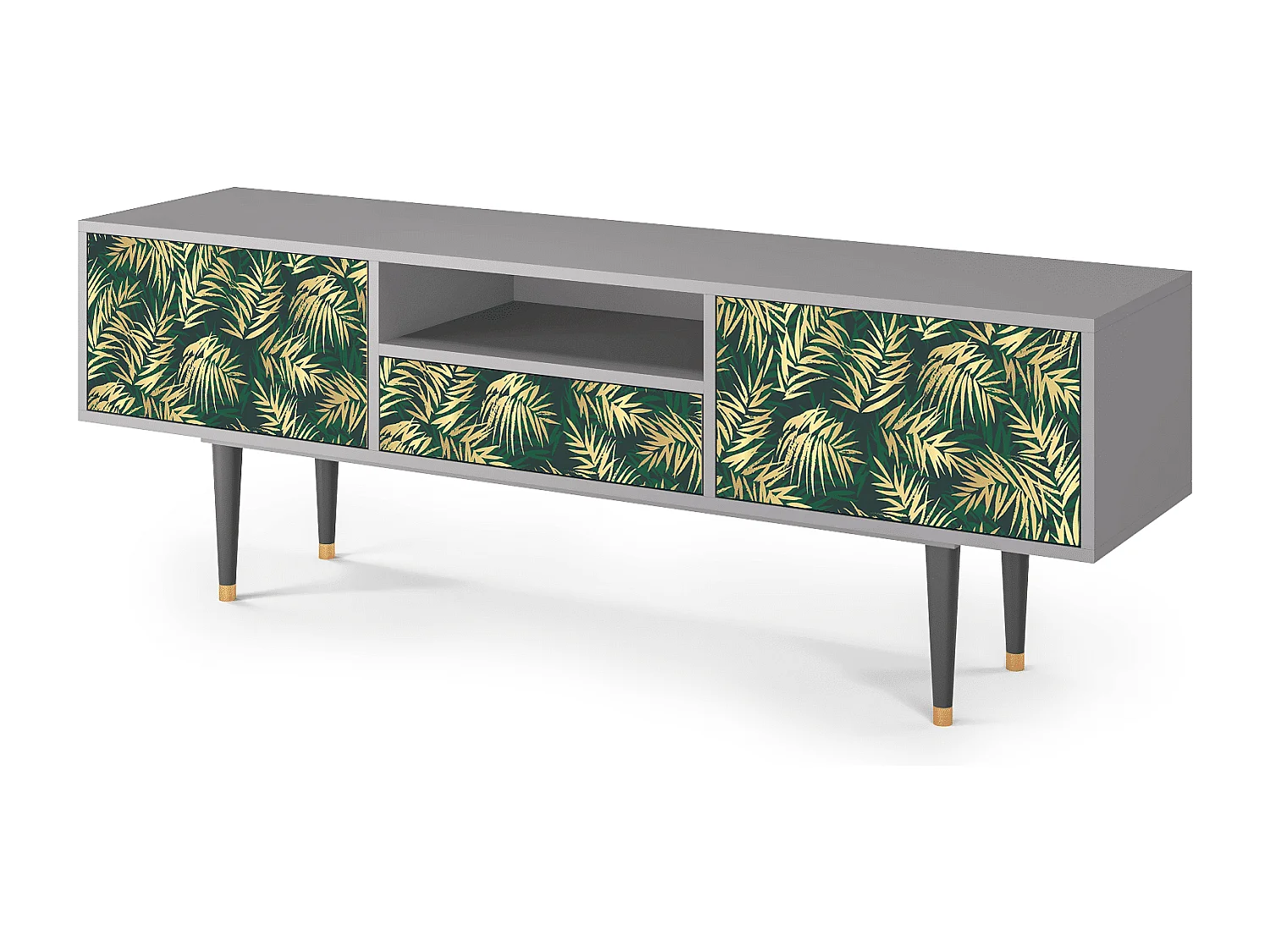 Mueble de TV - 170х59х41 cm - T6 - Sunny Palm Tree, Cinza