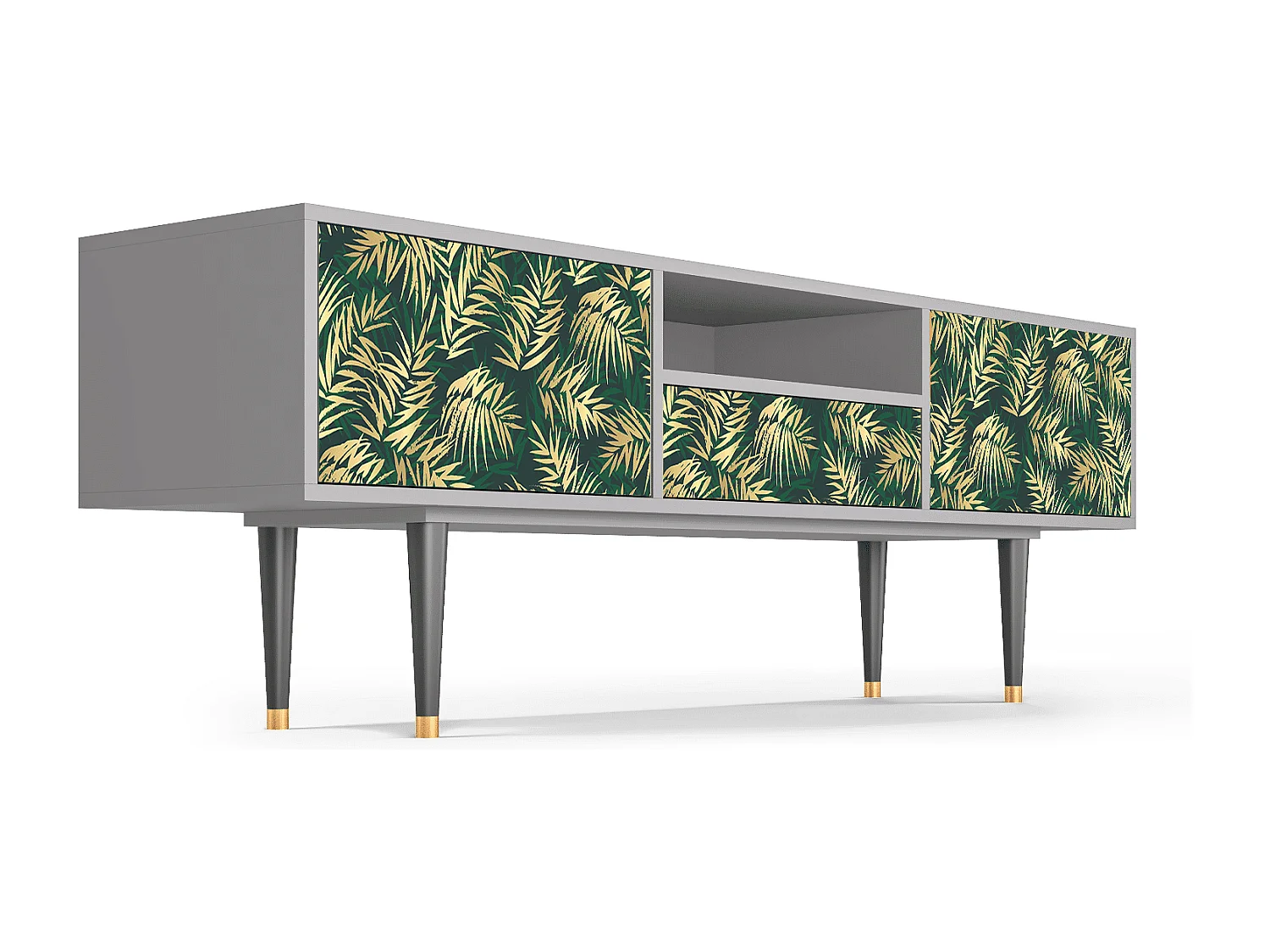 Mueble de TV - 170х59х41 cm - T6 - Sunny Palm Tree, Cinza