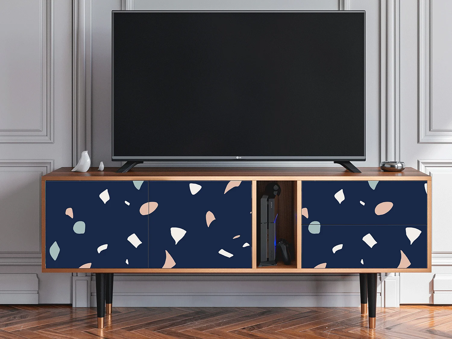 Meuble TV - 170х69х48 cm - T1 - Space Satellites, Noyer