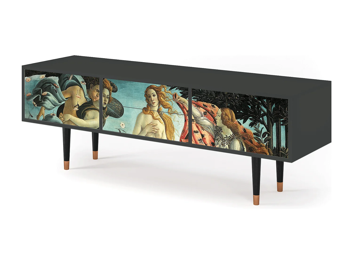 Szafka RTV - 170х59х48 cm - T4 - The Birth of Venus, Antracyt