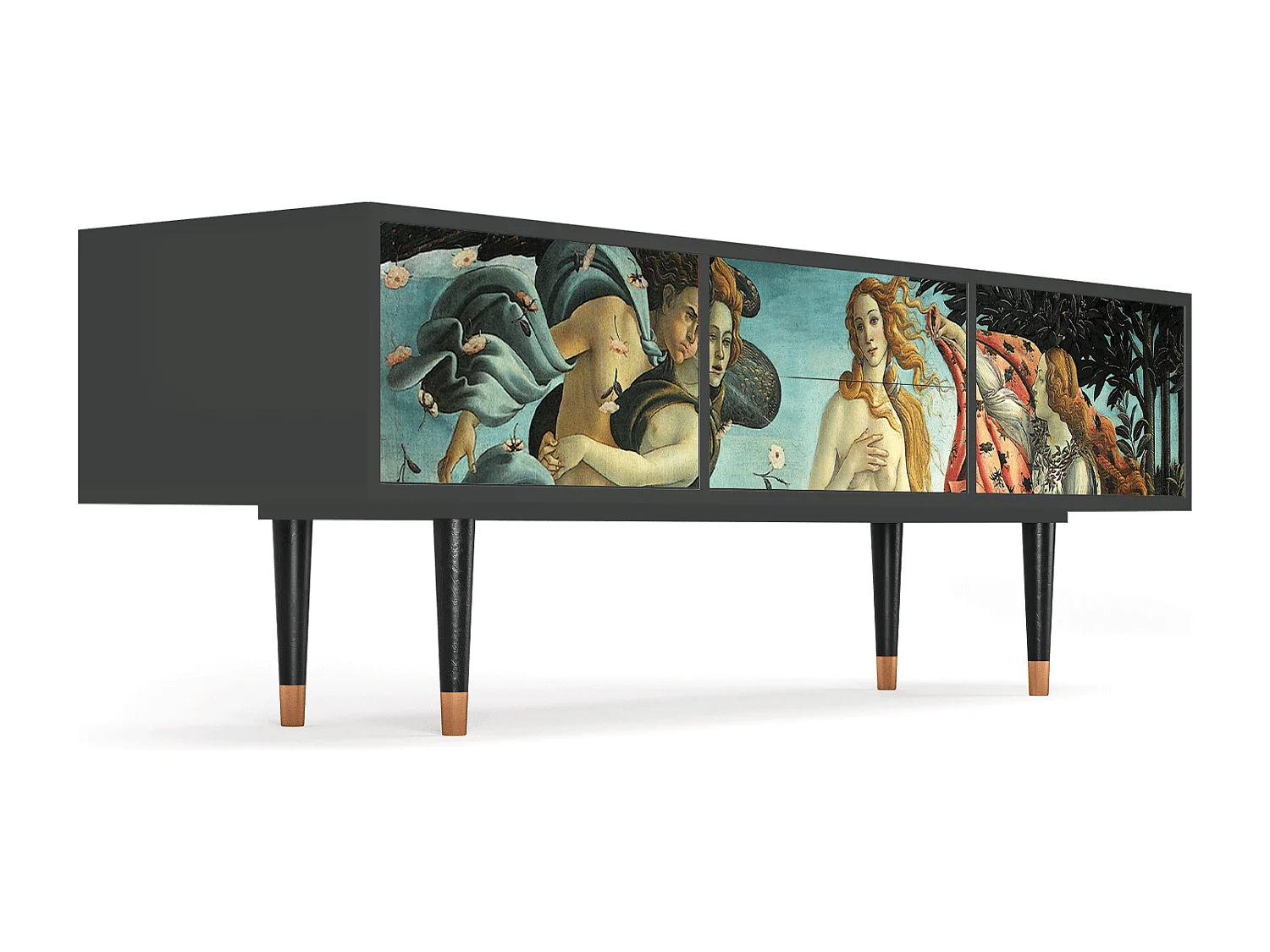 Szafka RTV - 170х59х48 cm - T4 - The Birth of Venus, Antracyt